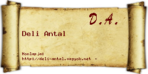 Deli Antal névjegykártya